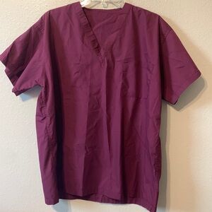 Maroon scrub set with top and bottoms